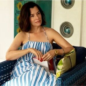 ⭐️GANNI Blue & White Striped Cotton Dress—GORGEOUS!! Beach-Preppy NWOT pockets